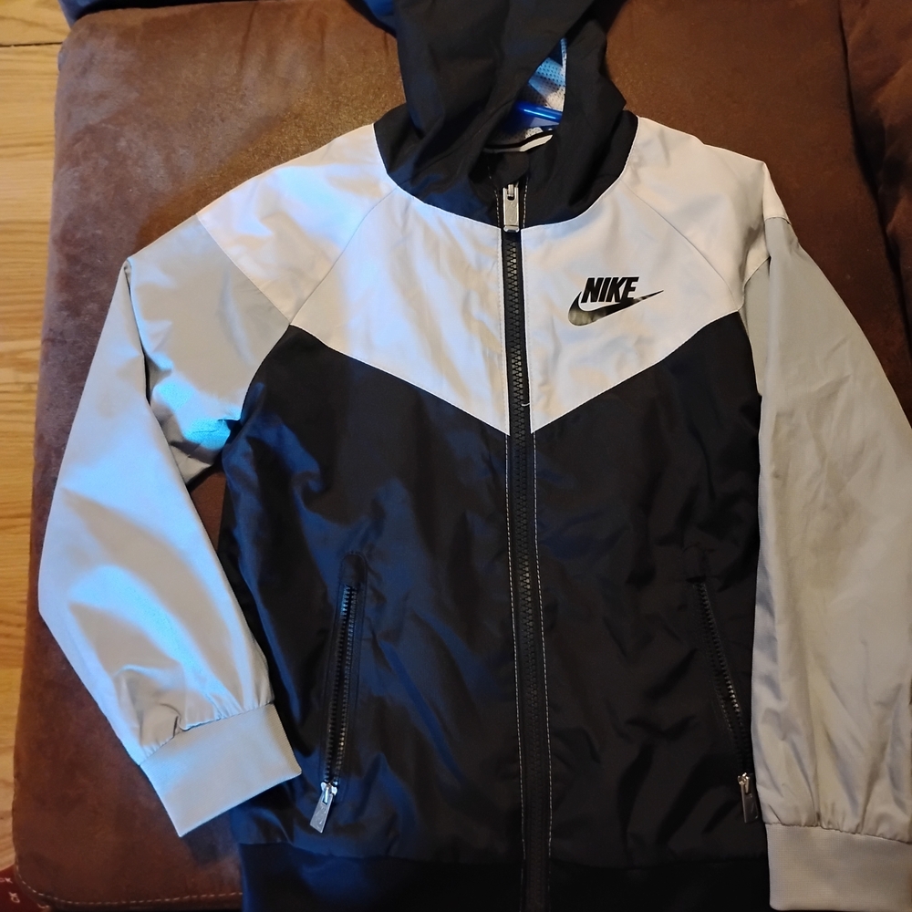 Nike Black and White Hooded Jacket
